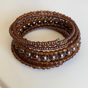 Beaded coiled/wrap bracelet